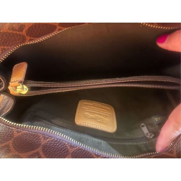Vintage Fossil Brown Logo Bowling Bag Genuine Leather Purse 75082 NWT - Picture 9 of 10